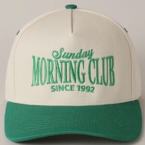 118- Green and Cream ‘Sunday Morning Club’ Cap